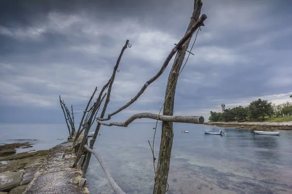 tipicas gruas de barca, Savudrija, yarımada de Istria, Croacia, europa