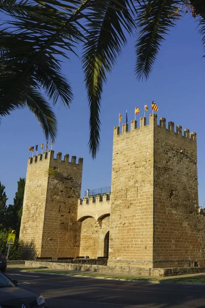 Puerta Mallorca Puerta Sant Sebastia Muralla Ortaçağ Siglo Xiv Alcudia — Stok fotoğraf