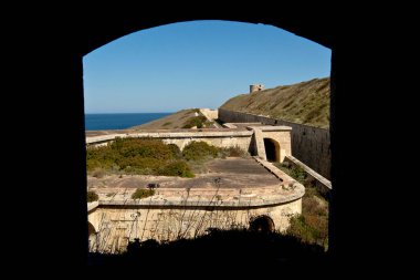 Reducto del Entrante. Fortaleza de Isabel II, siglo XIX.Puerto de Mahon. La Molal.Menorca.Islas Baleares. İspanya.