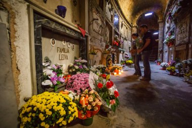 katatumbas del cementerio de Palma, Conmemoracion de los Fieles Difuntos, popularmente llamada Dia de Muertos o Dia de Difuntos, Mallorca, islas baleares, İspanya