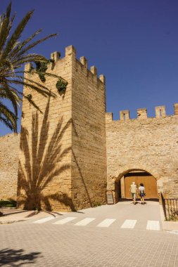 Muralla Ortaçağ, Siglo XIV, Alcudia, Mallorca, Islas Baleares, İspanya