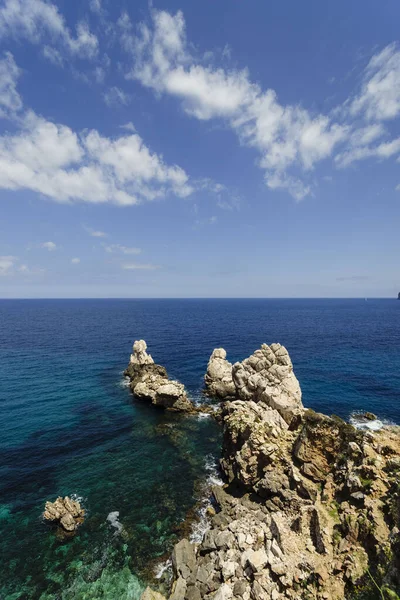 Codols Blancs Cala Deia Deia Sierra Tramuntana Majorka Wyspy Balearów — Zdjęcie stockowe