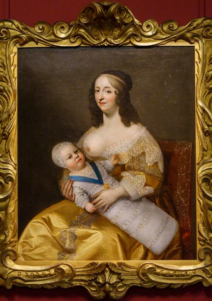 Louis Xiv Avec Première Nourrice Madame Longuet Lagiraudière 1638 Charles — Photo