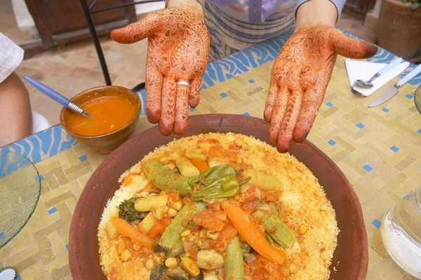 Kous Kous Couscous Marrakech Imperial City Morocco Africa — Zdjęcie stockowe