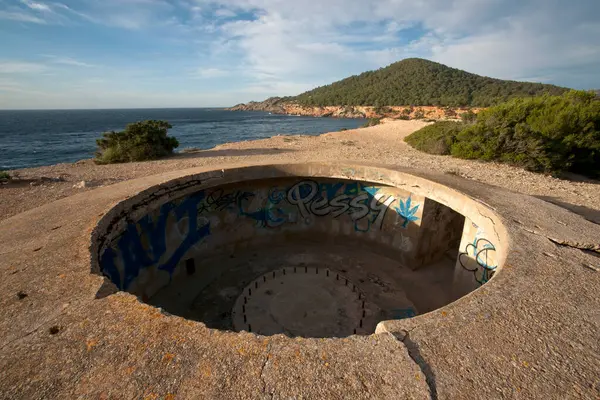 Enplazamiento Antiguas Baterias Artilleria Caleta Ibiza Balearic Islands Spain Images De Stock Libres De Droits