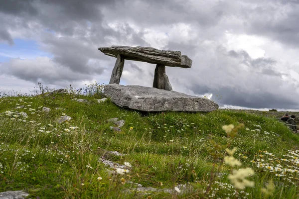 Dolmen Poulhabel Вероятно Между 4200 2900 Burren County Clare Ирландия — стоковое фото