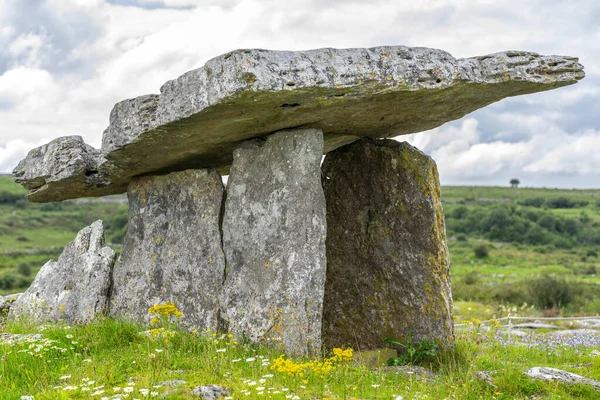 stock image dolmen of Poulnabrone, probably between 4200 a. C. and 2900 a. C., The Burren, County Clare, Ireland, United Kingdom