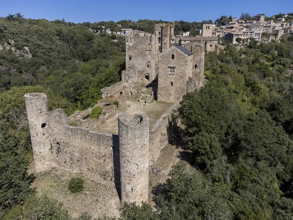 Cathar Castle Saissac Village Saissac Aude Black Mountain Region French — Stock Photo, Image