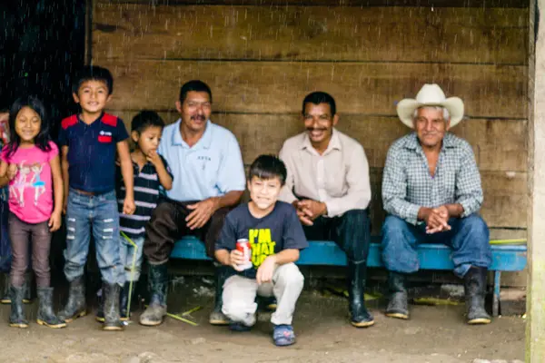 stock image three generations, Lancetillo, La Parroquia, Reyna area, Quiche, Guatemala, Central America