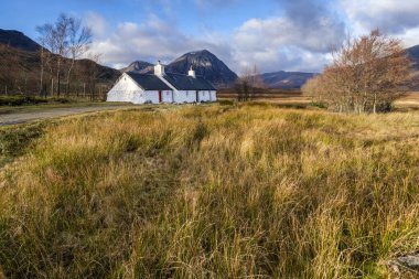 Tipik ev, Glen Coe Vadisi, Lochaber Geopark, İskoçya, Birleşik Krallık