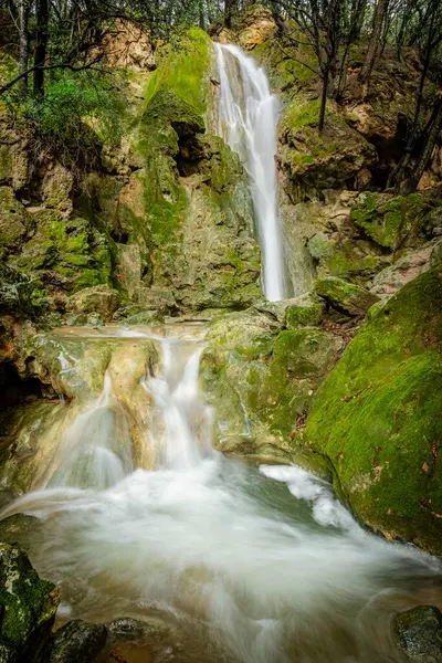 stock image Torrent de Coanegra, Es Freu waterfall, Orient, Bunyola, Mallorca, Balearic Islands, Spain