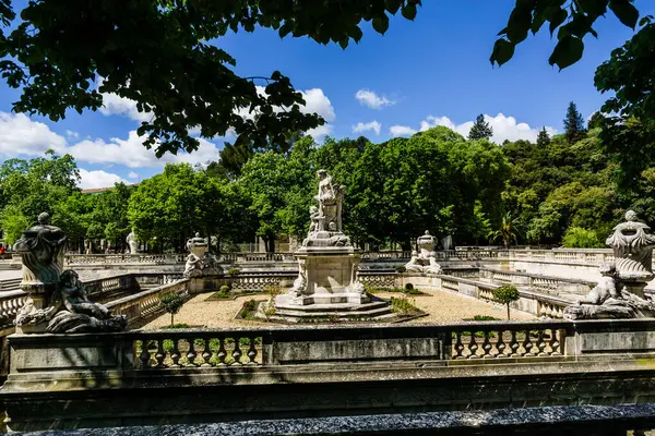 stock image Jardin de la Fontaine, the oldest public gardens in Europe, built in 1745, Nimes, capital of the Gard department, France, Europe