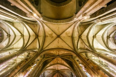 Saint-Nazaire Bazilikası, Romanesque to Gothic, Carcassonne kalesi, Aude departmanının başkenti, Languedoc-Roussillon bölgesi, Fransa, Avrupa