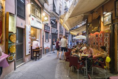 Merkezdeki restoranlar, Valencia, Valencia Topluluğu, İspanya, Avrupa