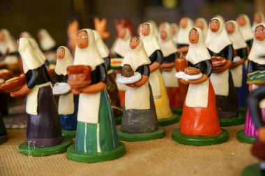 Yanmış kil simülasyonu Mallorcan köylüsü figürü. Çamur işçiliği. Marratxi. Mayorka. Balear Adaları. İspanya.