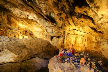 Punic sanctuary in the cave of Es Culleram (5th century BC). Ibiza. Pitiusas Islands. Balearic Islands. Spain. clipart