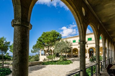 Cura sanctuary, on top of the mountain of Randa, Algaida, Mallorca, balearic islands, spain, europe clipart