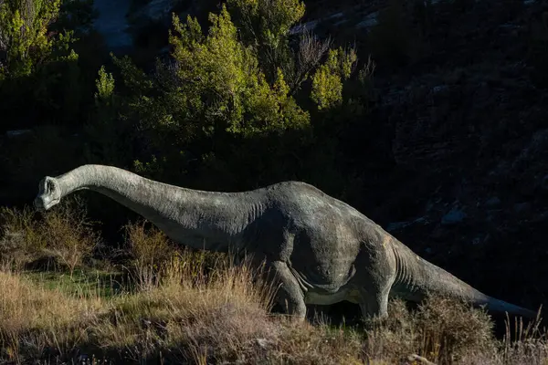 stock image braquiosaurus, life-size reproduction, Brachiosaurus altithorax, Valdecevillo site, Enciso, La Rioja , Spain, Europe