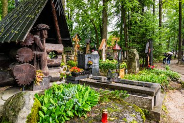 Eski mezarlık, Stary cmentarz-, Zakopane, Karpatlar, Polonya, Doğu Avrupa