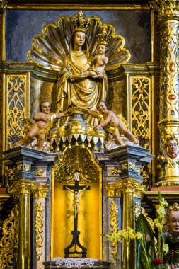 Binarowa Leydimiz, Gotik heykel, başmelek Aziz Michael Kilisesi, XV-XVI yüzyıl tamamen ahşap, Binarowa, Karpatya Dağları, Polonya