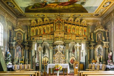 Church of Saint Nicholas and Saint John the Baptist, Greek Catholic, built in 1837, Tyrawa Solna, St.-river valley, Carpathians,  Poland, europe clipart