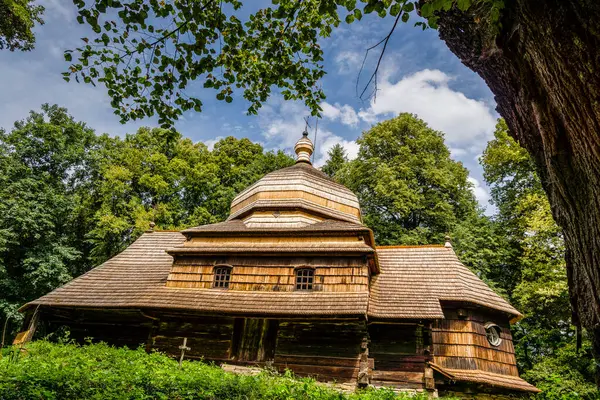 stock image wooden church, Ulucz, uniata temple built in 1510-1659,  Saint river valley,  Carpathians range,  Poland, europe