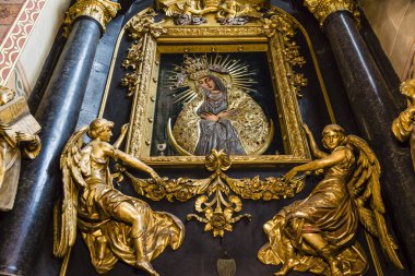 Aziz Mary Mecdelli sunağı, Aziz Meryem Bazilikası Kutsal Bakire Meryem 'in Hükmü Kilisesi, Gotik tarzı, Krakow, Polonya, doğu Avrupa