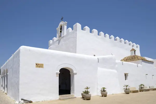 stock image Church of Sant Jordi, originating from the 15th century, Sant Jordi de Ses Salines, Ibiza, Balearic Islands, Spain