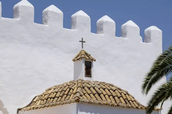 stock image Church of Sant Jordi, originating from the 15th century, Sant Jordi de Ses Salines, Ibiza, Balearic Islands, Spain