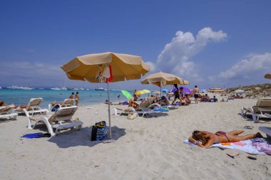 Es Cavall, sahil, ses Salines Ibiza ve Formentera Doğal Parkı, Formentera, Balear Adaları, İspanya