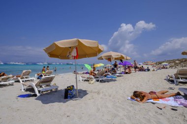 Es Cavall, sahil, ses Salines Ibiza ve Formentera Doğal Parkı, Formentera, Balear Adaları, İspanya