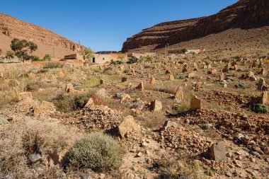 Islamic cemetery, Ifri kasbah, Ziz river valley, Morocco, Africa