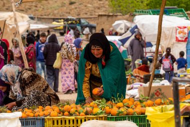 Berber market in Tamtatouch, Todra valley, High Atlas, Morocco, Africa