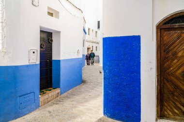 Duvar resmi, Assilah medina, Fas, Afrika 'nın kuzeyi, Afrika kıtası