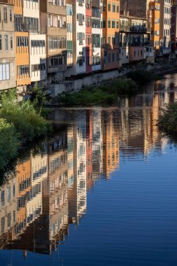 Houses of the Onyar River (Cases de l'Onyar), houses declared Architectural Heritage of Catalonia, Girona, Catalonia, Spain clipart