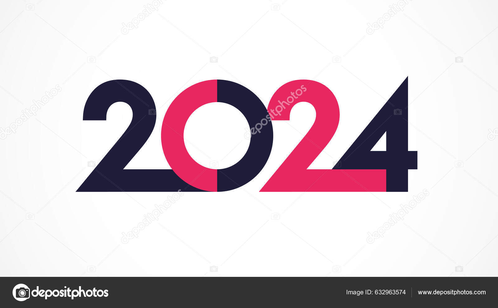 2024 Creatives Style Number Заголовок Календаря Дизайн Обложки Иконка