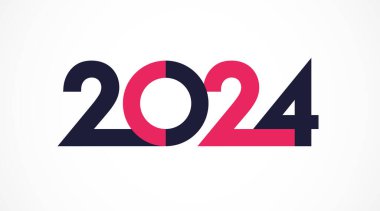 2024 creatives style number. Calendar title. Cover design. Internet isolated icon 20 24. Vector illustration. Web poster concept.
