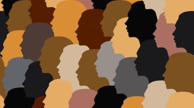 Womens diverse faces, seamless texture. Vector female pattern illustration for International Women's Day