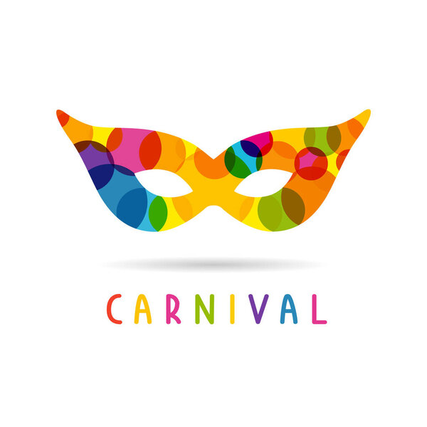 Purim colorful carnival mask. Chag Purim Sameach, traditional jewish holiday symbol. Mardi gras vector illustration