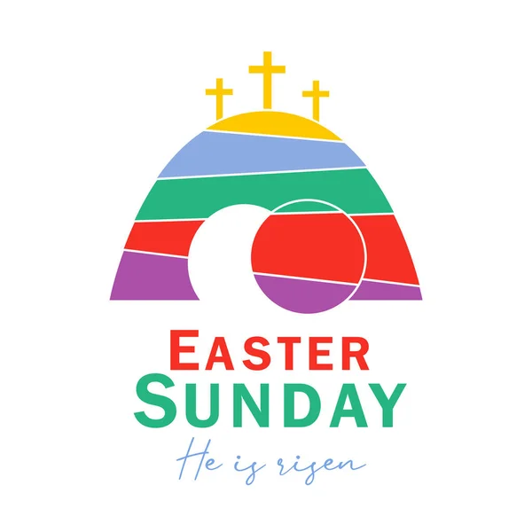 Niedziela Wielkanocna Kartka Dla Młodzieży Chrystus Nasza Pascha Kolorowa Skała — Wektor stockowy