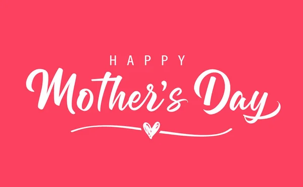 Feliz Día Madre Inscripción Sobre Fondo Rosa Caligrafía Vector Texto — Vector de stock