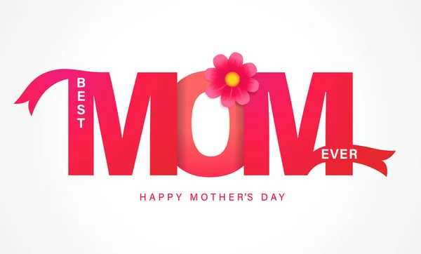 Melhor Mãe Sempre Feliz Dia Das Mães Dia Das Mães — Vetor de Stock