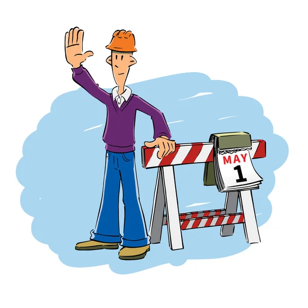 1Er Mai Travaille Pas Travailleur Construction Célèbre Journée Internationale Travail — Image vectorielle