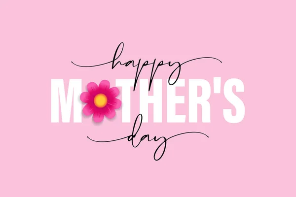 Anneler Günün Kutlu Olsun Zarif Yazısı Çiçek Tatil Kartı Poster — Stok Vektör