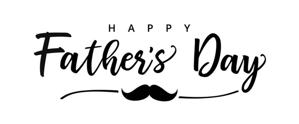 Happy Fathers Day Doodle Schnurrbart Typografie Banner Konzept Für Den — Stockvektor
