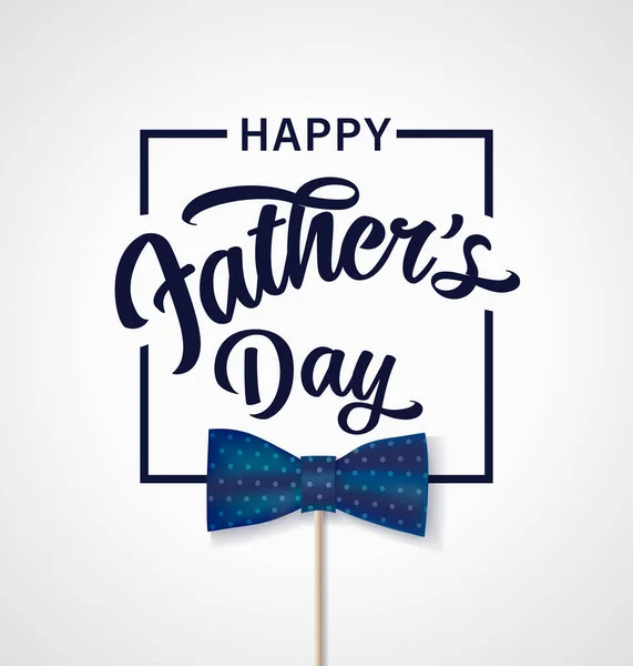 Joyeuse Fête Des Pères Saluant Dans Cadre Avec Cravate Papillon — Image vectorielle