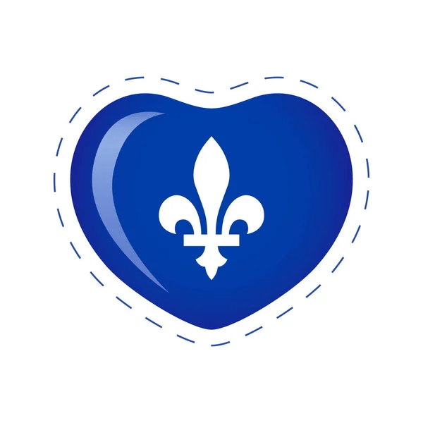 Logo Happy Quebec Day Koncepcja Balonu Kreatywny Kształt Serca Oficjalnym — Wektor stockowy
