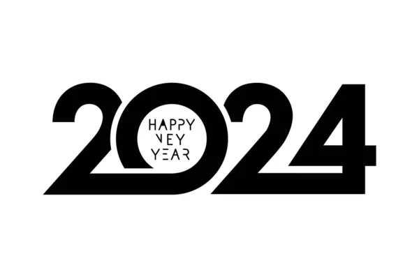 2024 Λογότυπος Σχεδιασμός Κειμένου Μαύρο Νούμερο 2024 Λευκό Φόντο Σχεδιασμός — Διανυσματικό Αρχείο