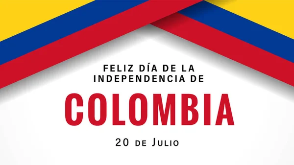 Baner Feliz Dia Independencia Colombia Flagami Tłumaczenie Hiszpańskiego Szczęśliwego Dnia — Wektor stockowy