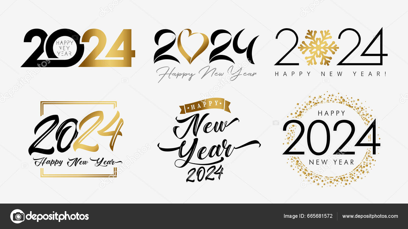 New year 2024 3d metal numbers Royalty Free Vector Image